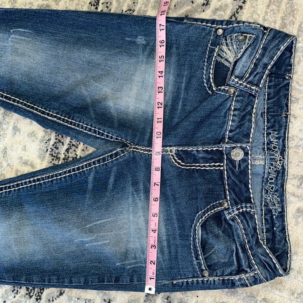 Almost Famous Women's Size 9 Skinny Jeans White Thread Low Rise Vintage 2000s - Picture 6 of 16